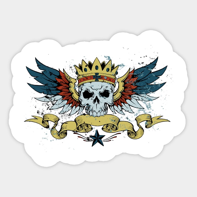 King Skull Sticker by viSionDesign